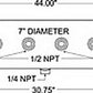 Firestone Air Tank 20 Gallon 12in. x 44in. (6) 1/2in. NPT Ports 150 PSI Max - Black (WR17609277)